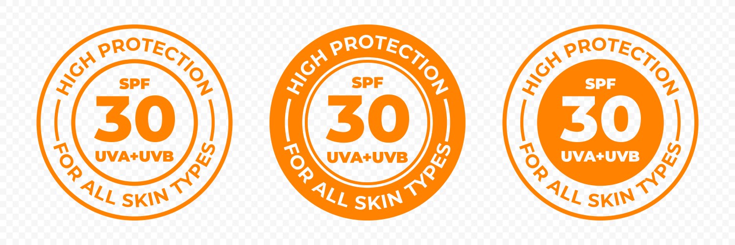 spf 30 sun protection uva and uvb icons vector image