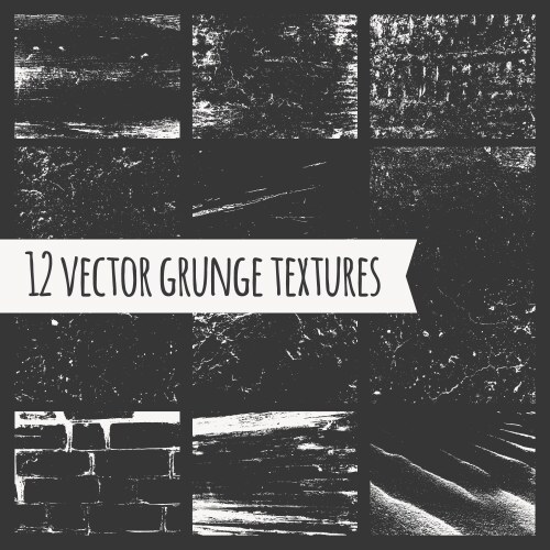 Set of different grunge textures Royalty Free Vector Image