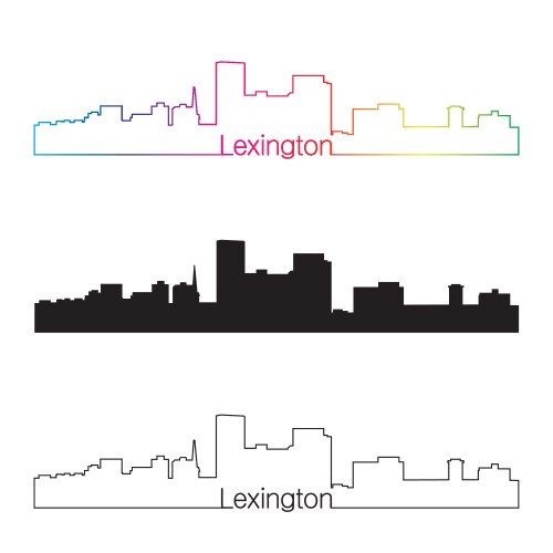Lexington Rainbow Skyline Silhouette Vector Image