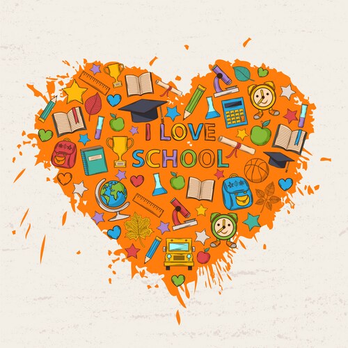 I love school heart Vector Image