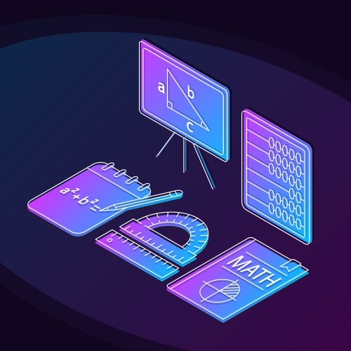 math isometric color vector image