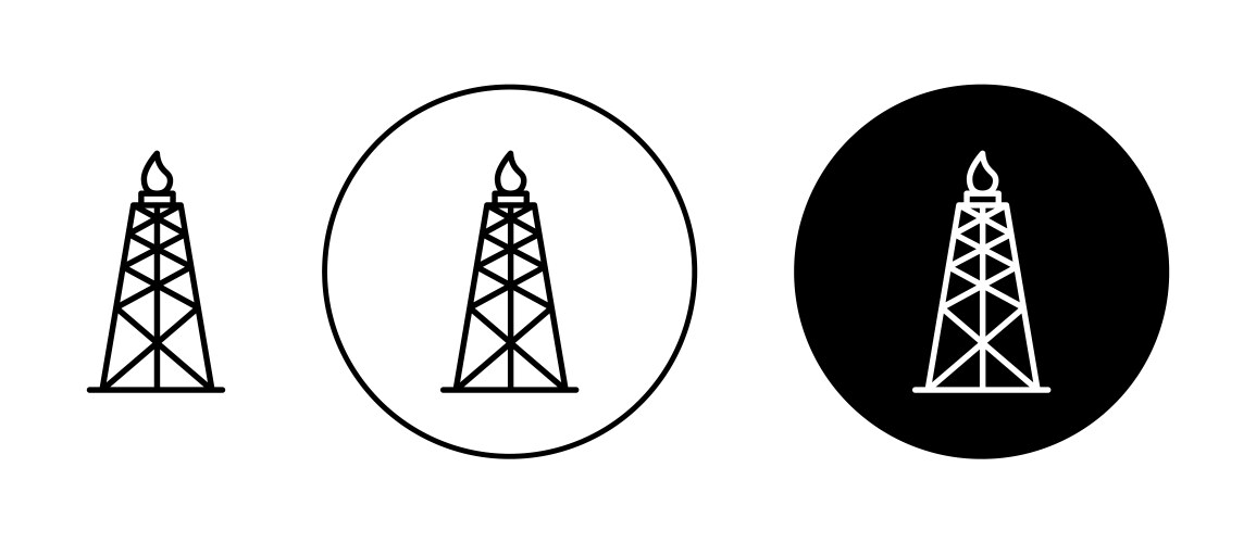 Shale gas rig icon set natural extraction Vector Image