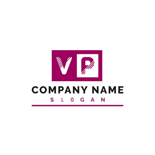 Vp logo design letter Vector Image
