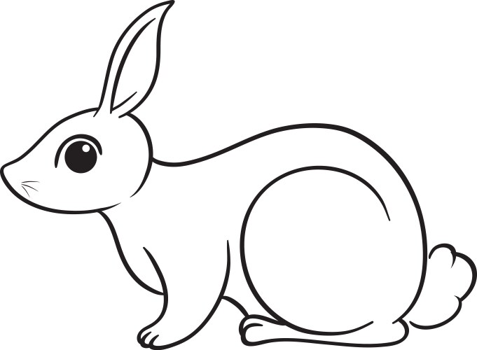 Doodle rabbit cartoon character vector image