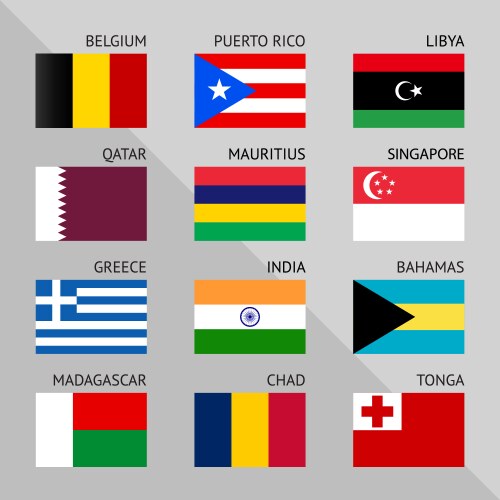 Flags of world flat set number 02 vector image