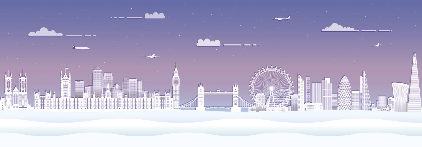 london skyline silhouette in paper cut style vector image