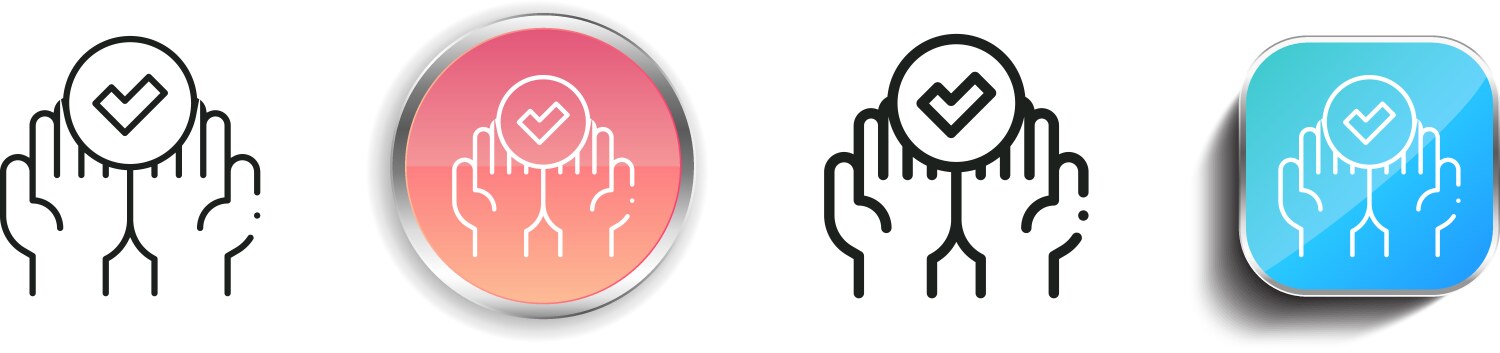 Clean icon thin linear regular and button style vector image