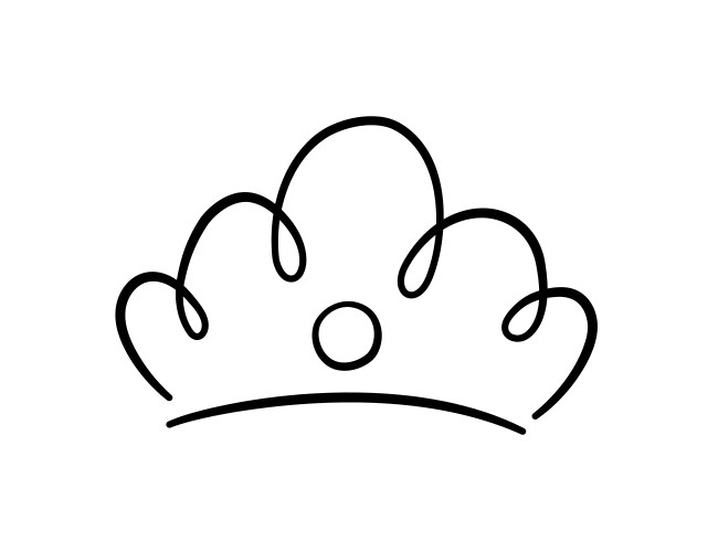 Doodle Crown Sketch - King's Tiara Vector Image