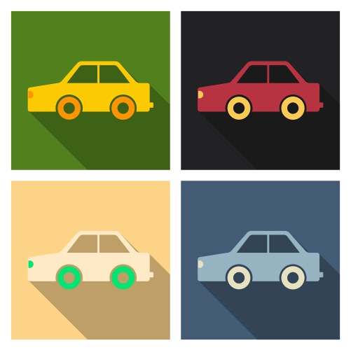 Kids toy car in flat style vector image