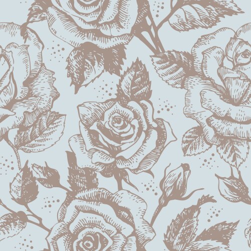 Seamless floral pattern with roses Royalty Free Vector Image