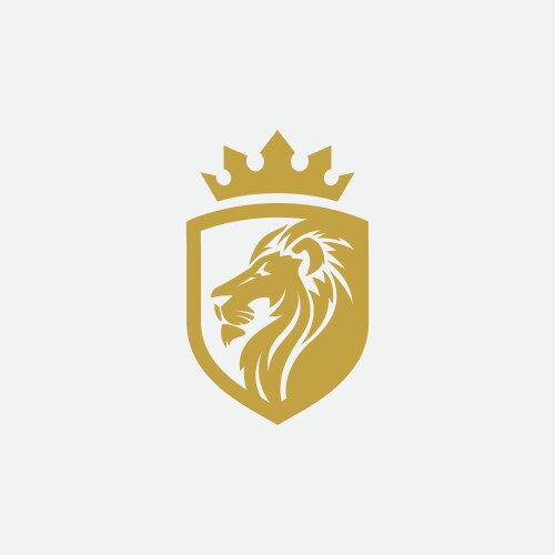 Lion Shield Logo Icon Vector Image