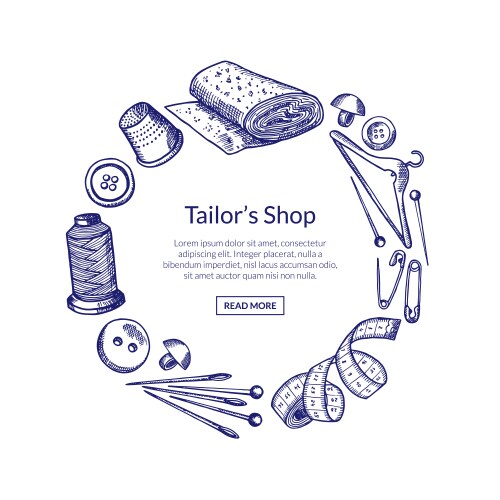 Hand drawn sewing elements Royalty Free Vector Image