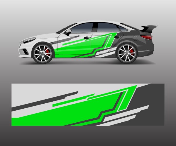 Racing Car Wrap - Sport Vehicle Graphics Vector Image