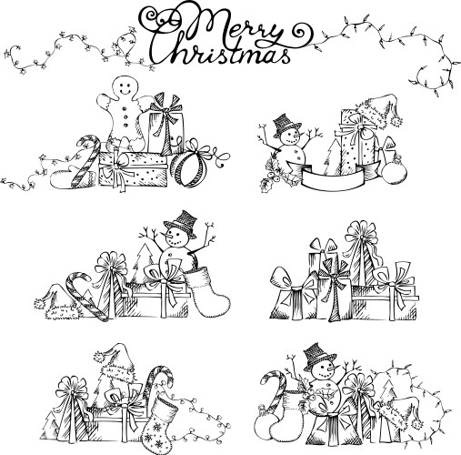 Christmas design elements Vector Image