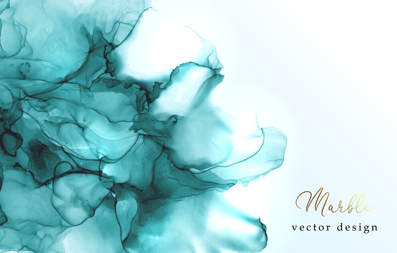 Marble modern texture in blue color alcohol ink vector image