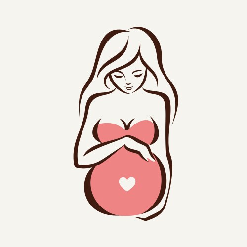 Pregnant Woman Sketch Vector Image