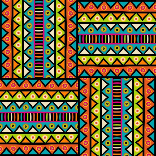 Africa continent map ornate with ethnic pattern Vector Image