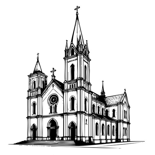 Grand Gothic Cathedral Vector Image