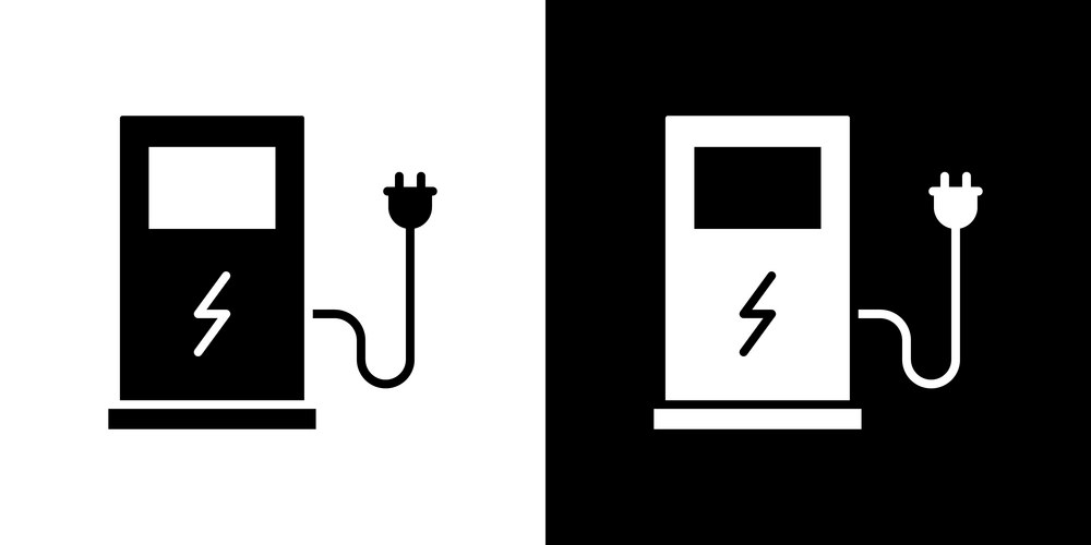 Charging station icon graphics a flat solid icons Vector Image