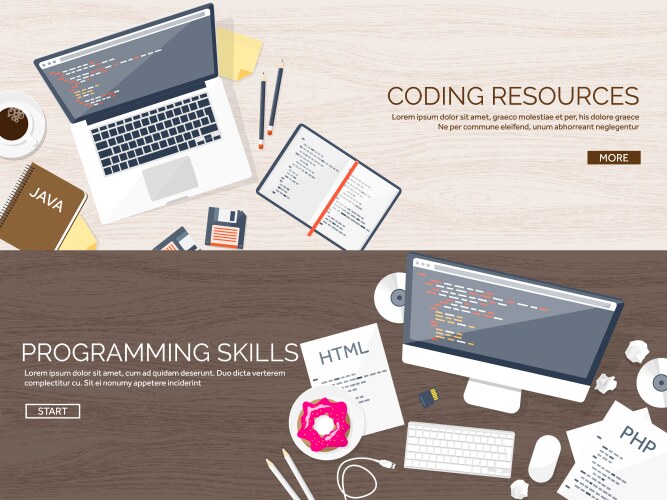 Programmingcoding flat computing background vector image