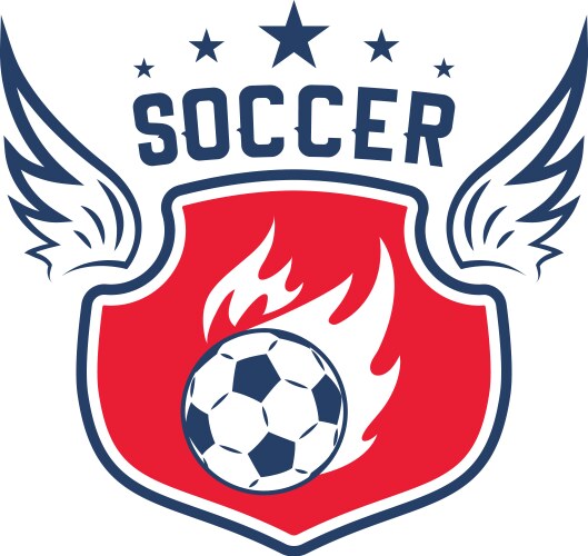 Soccer ball badge for football sport club design Vector Image