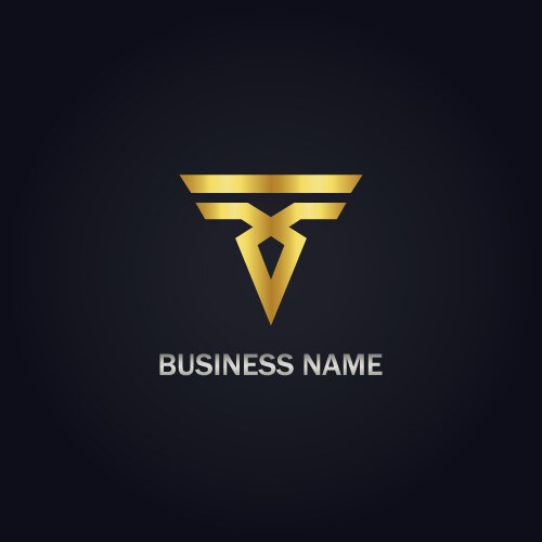 Abstract shape business gold logo vector image