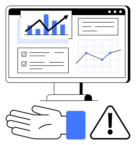 Data analysis dashboard with graphs and charts vector image
