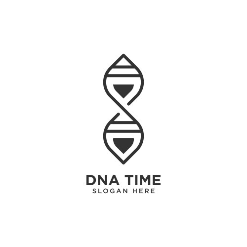 Dna time logo design template vector image