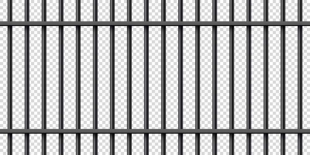 Black realistic metal prison bars detailed jail vector image