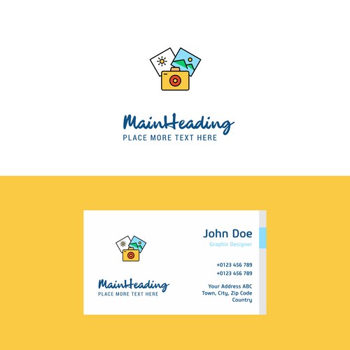 Flat photography logo and visiting card template Vector Image