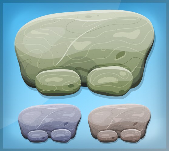 Cartoon stone control panel for ui game Royalty Free Vector