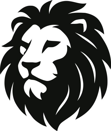 Lion logo design symbol of strength and majesty Vector Image