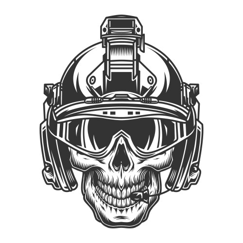 Military Skull Helmet Vector Image