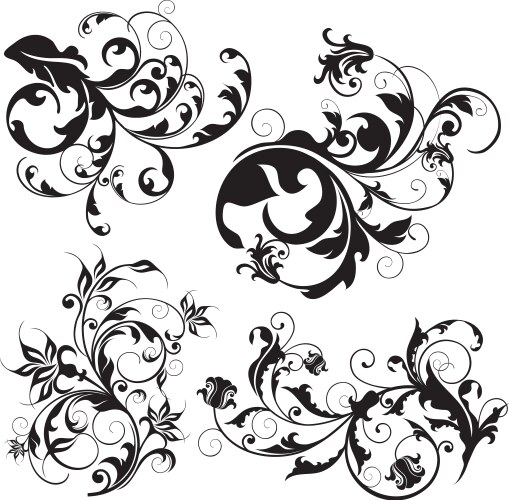 Swirl elements for handwritten design Royalty Free Vector