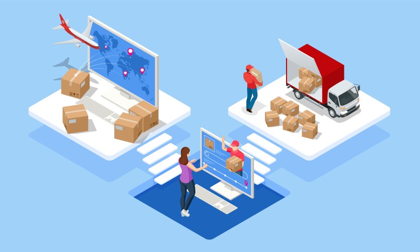 Web template banner global logistics network Vector Image