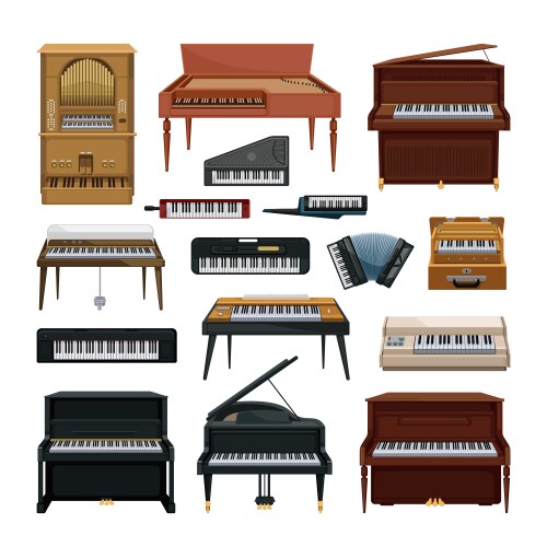 Keyboard musical instruments vector image