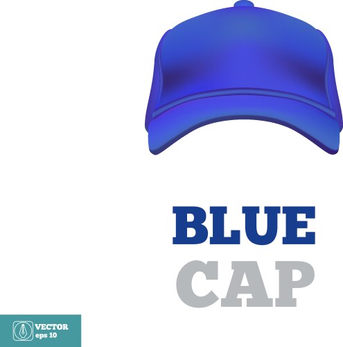 Blue baseball cap set front side view isolated Vector Image