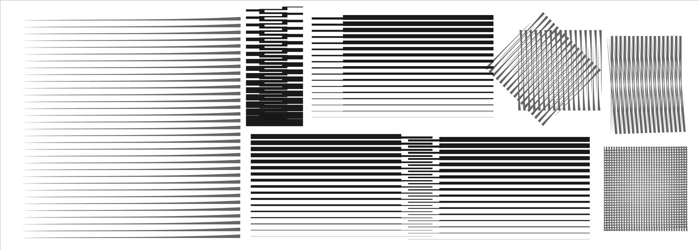 Hatching Patterns & Geometric Shapes Vector Image