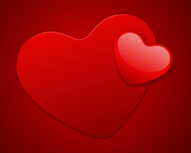 Red heart on card vector image