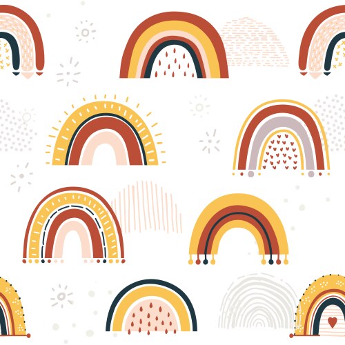 Seamless rainbow pattern on white background Vector Image