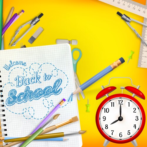 Back to School Supplies Concept vector image