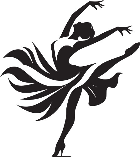 Elegant Dancer Silhouette Vector Image