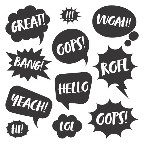 White comic speech bubbles with handwritten text Vector Image