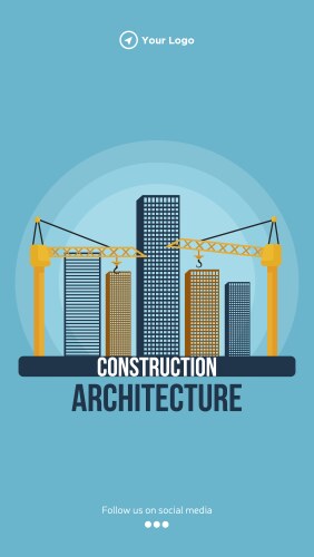 Architectural civil engineering portrait template Vector Image