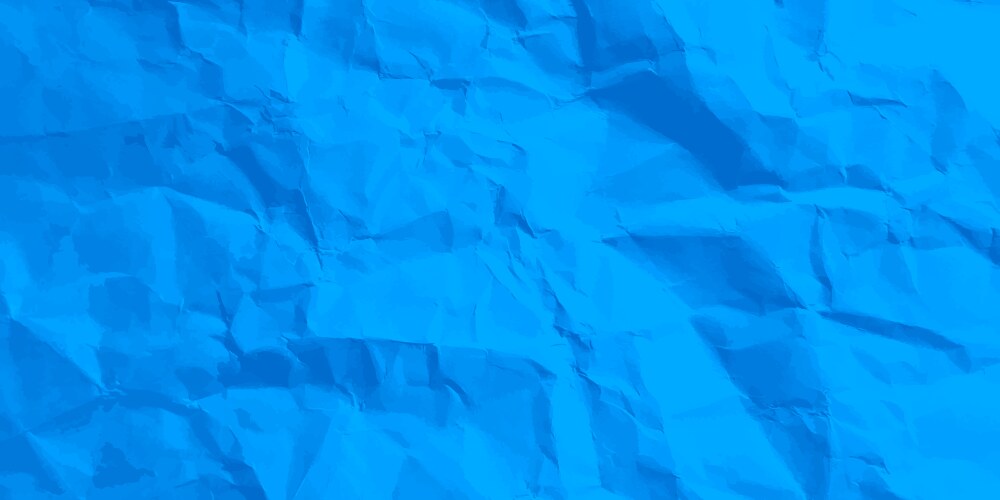 Colorful blue crumpled paper texture rough grunge vector image