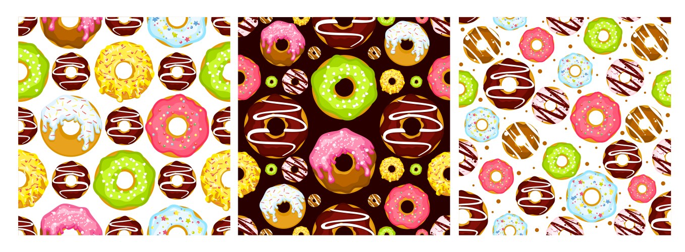Set of cartoon donuts Royalty Free Vector Image