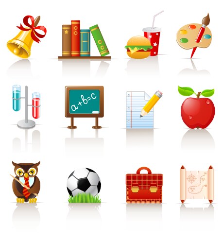 Back to school set Royalty Free Vector Image - VectorStock