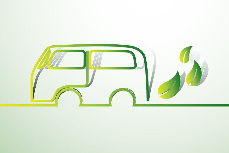 Ev bus semi trailer solar cell power ecology Vector Image