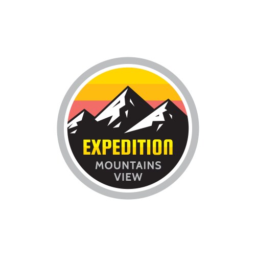 Expedition Badge - Mountain Adventure Vector Image