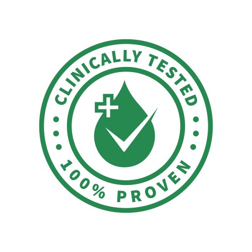 clinically tested 100 proven labels product vector